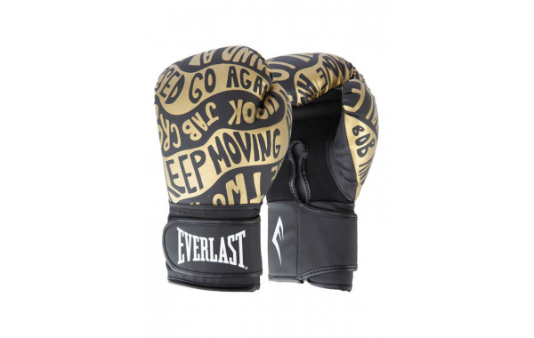 Перчатки тренировочные 14oz Everlast Spark P00002796 черный\золотой 600_380