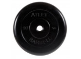 Диск обрезиненный d31мм MB Barbell Atlet 10кг черный MB-AtletB31-10