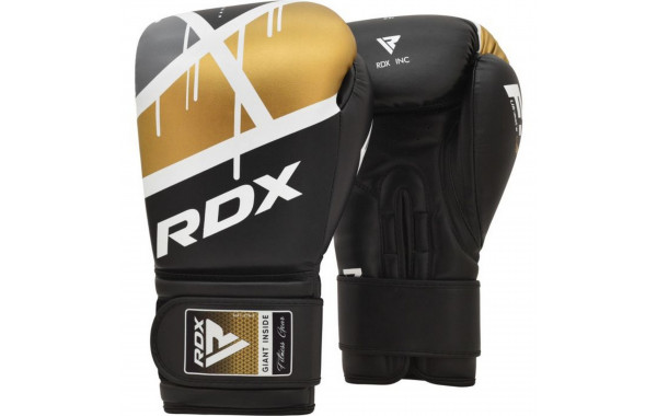 Перчатки тренировочные RDX BGR-F7BGL-14OZ черный\золотой 600_380