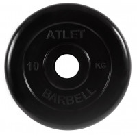 Диск обрезиненный d51мм MB Barbell Atlet 10кг черный MB-AtletB51-10