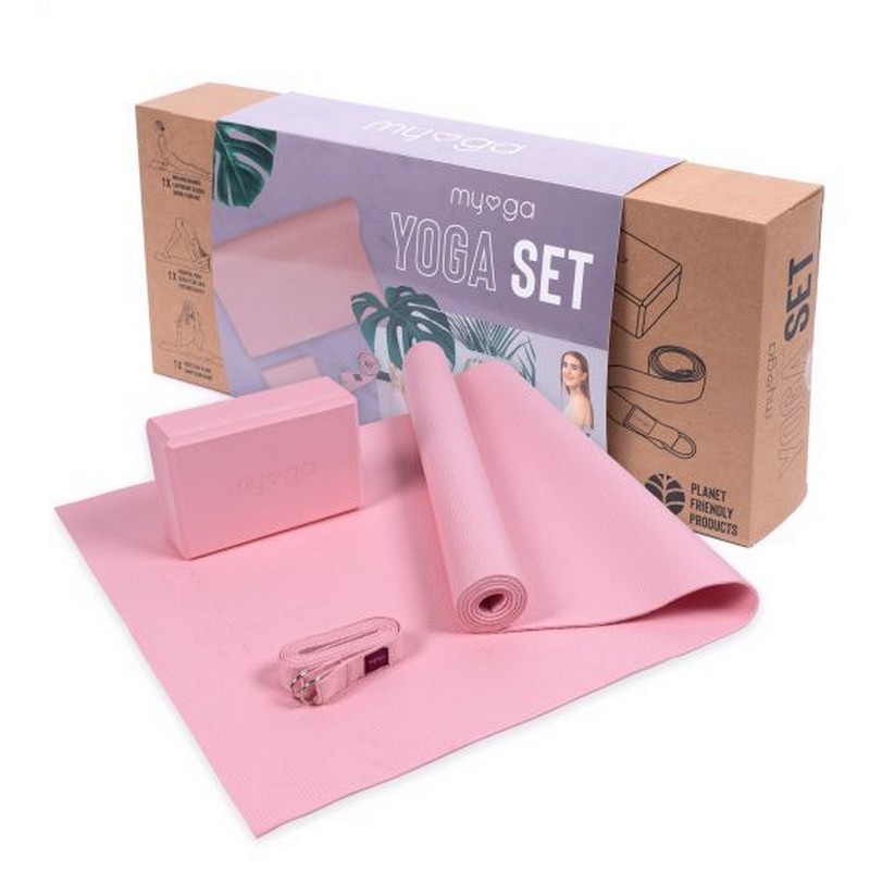 Набор для йоги Myga Yoga Starter Set RY1503 нежно-розовый 800_800