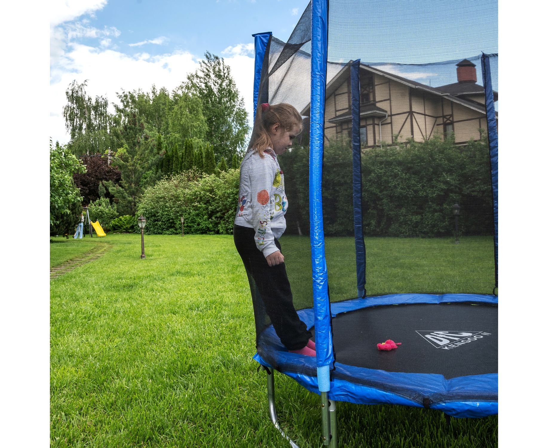 Батут DFC Trampoline Fitness 16ft наружн.сетка (488см) 16FT-TR-B синий 1834_1500