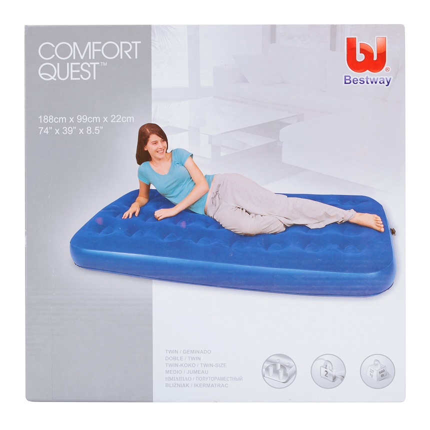 Надувной матрас Bestway Flocked Air Bed, 188х99х22см 67001 860_860