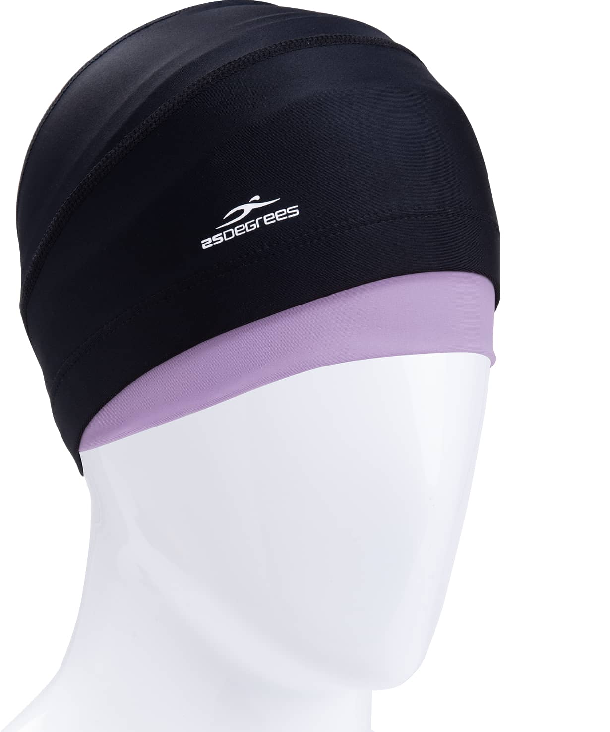 Шапочка для плавания 25DEGREES Duplo Black/Lilac, полиамид, для длинных волос 1230_1476